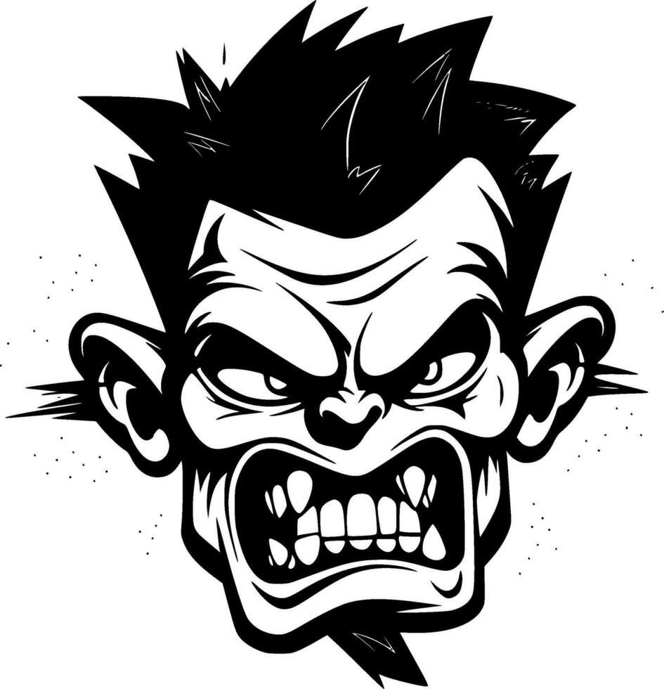 Zombie, Black and White Vector illustration