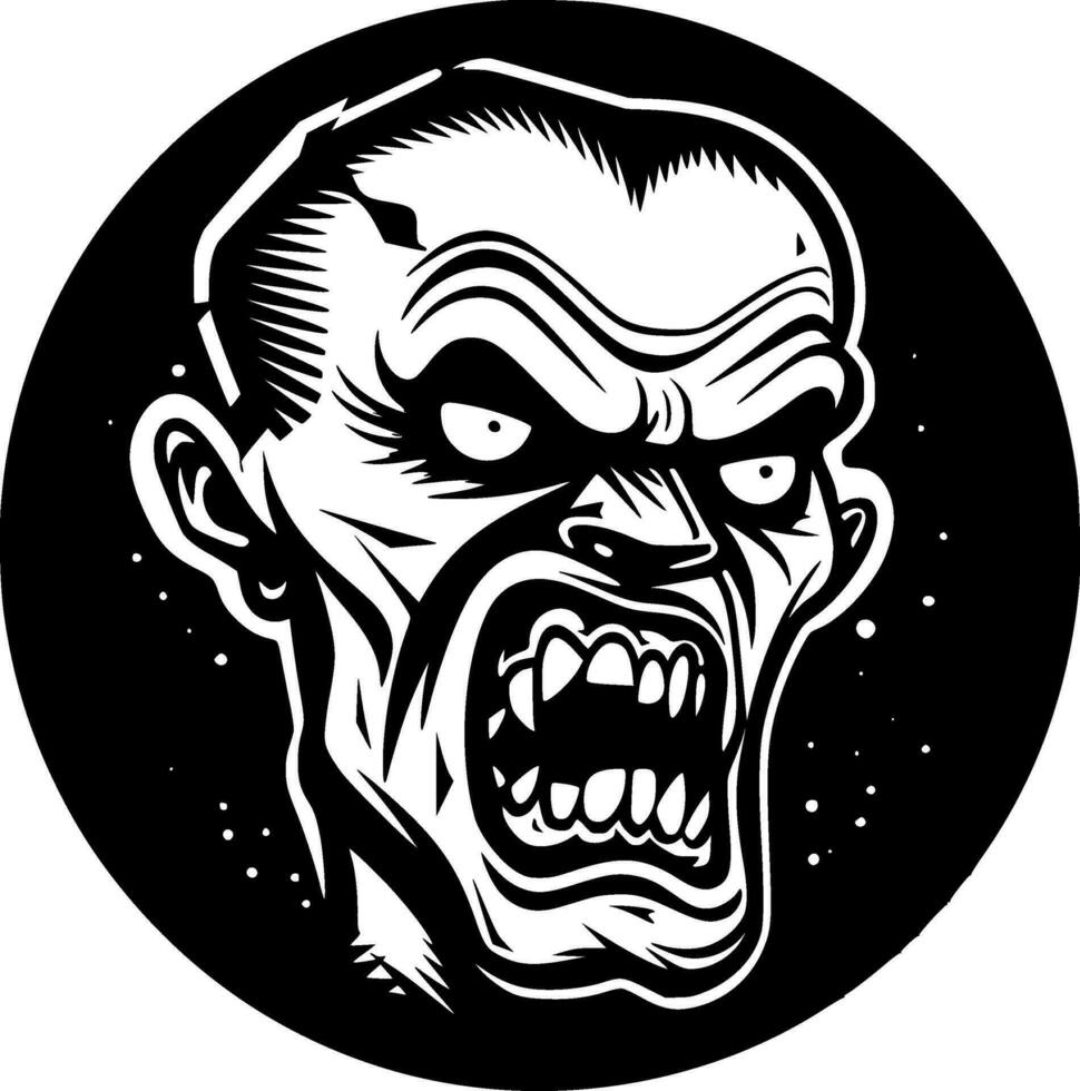 zombi - negro y blanco aislado icono - vector ilustración