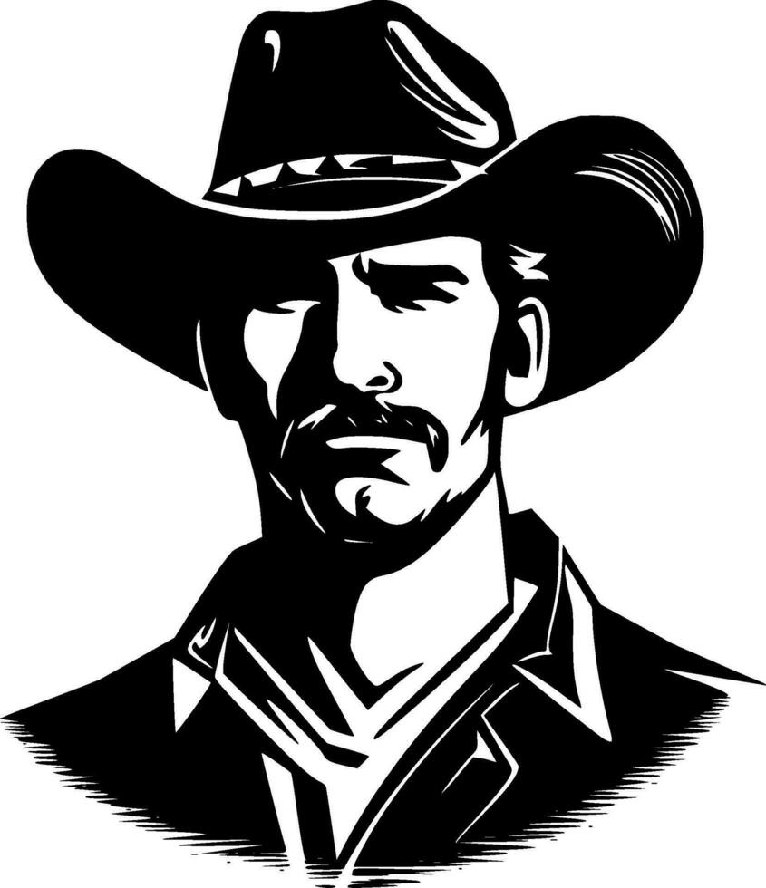 Western, Black and White Vector illustration