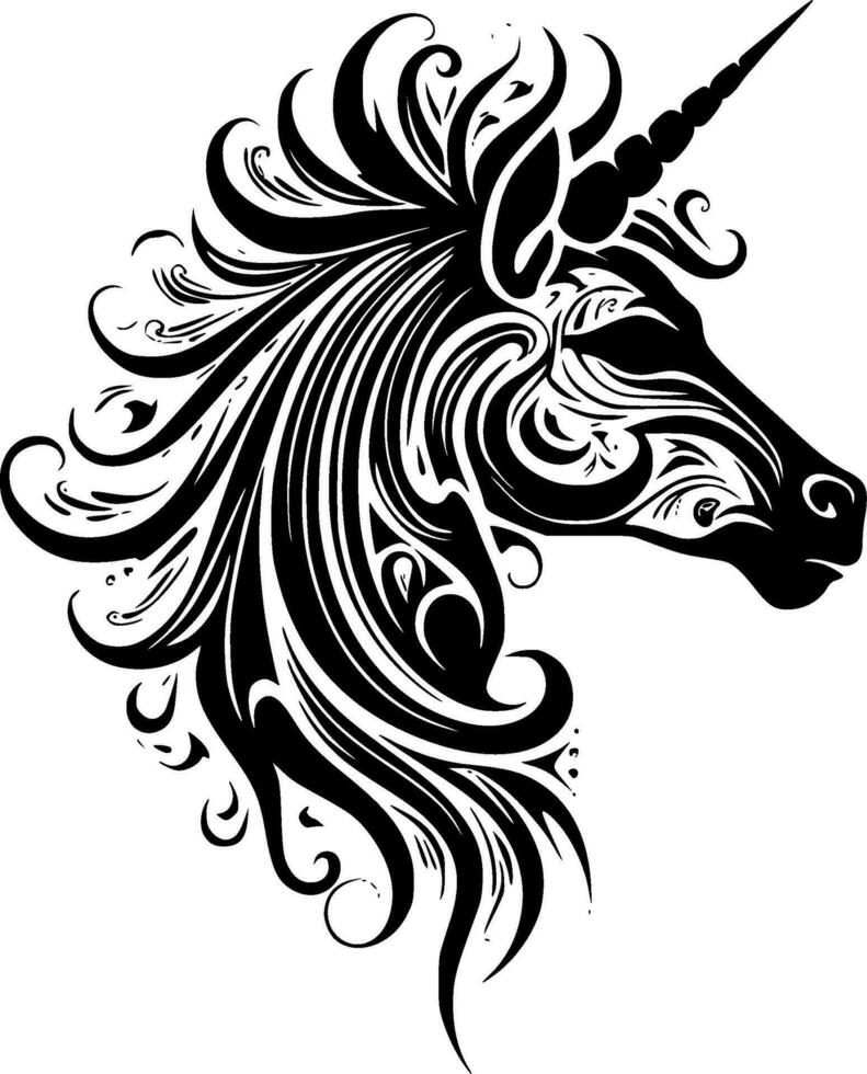 unicornio - minimalista y plano logo - vector ilustración