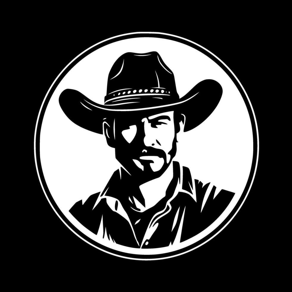 Western - Black and White Isolated Icon - Vector illustration