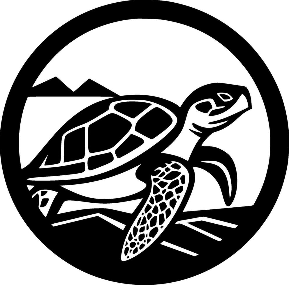 Tortuga - minimalista y plano logo - vector ilustración