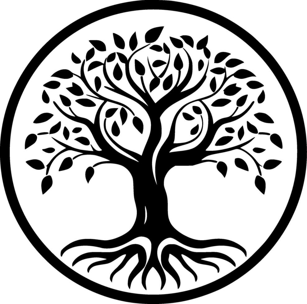 Tree of Life, Minimalist and Simple Silhouette - Vector illustration