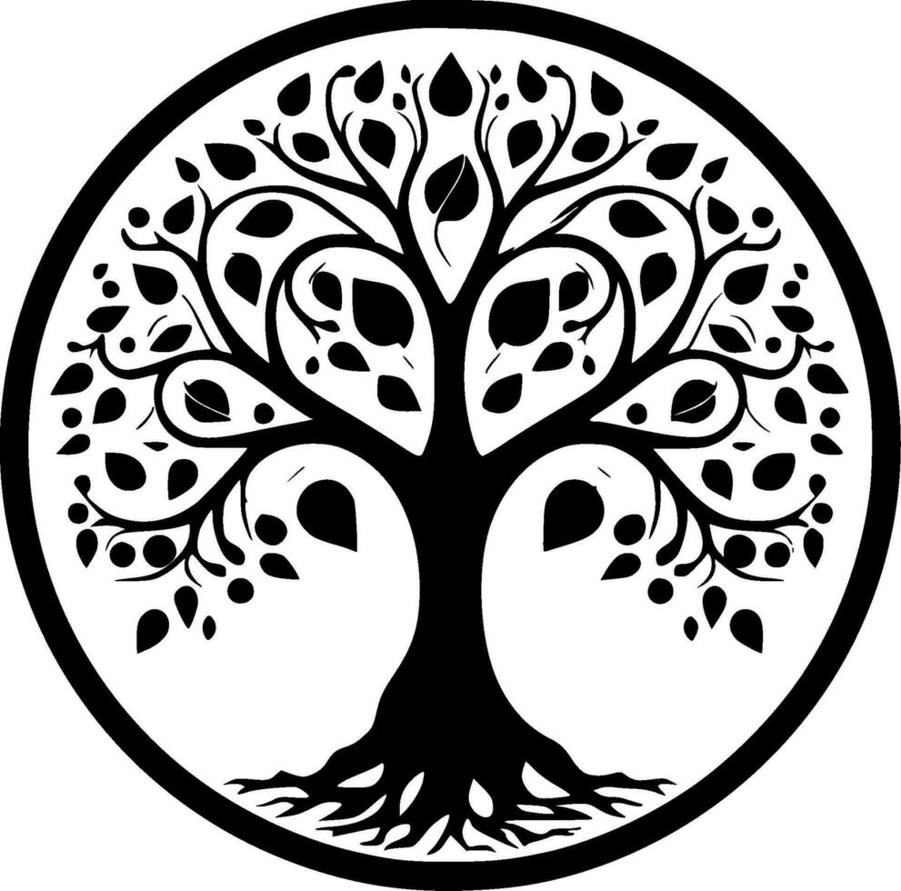 Tree of Life, Minimalist and Simple Silhouette - Vector illustration