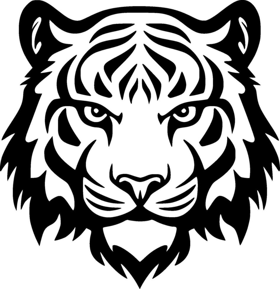 Tigre - minimalista y plano logo - vector ilustración