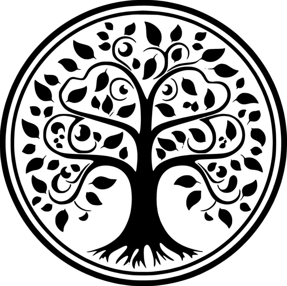 Tree, Minimalist and Simple Silhouette - Vector illustration