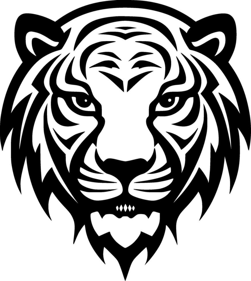 Tigre - minimalista y plano logo - vector ilustración