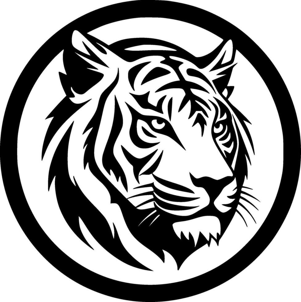 tigre, minimalista y sencillo silueta - vector ilustración