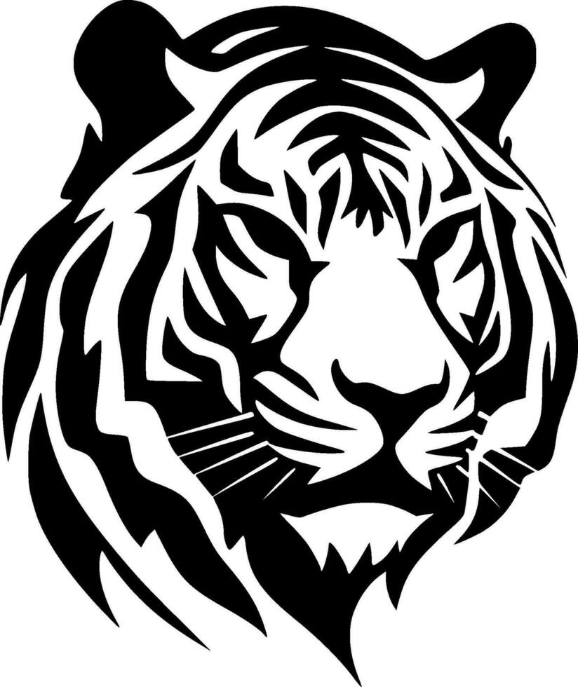 Tigre - minimalista y plano logo - vector ilustración