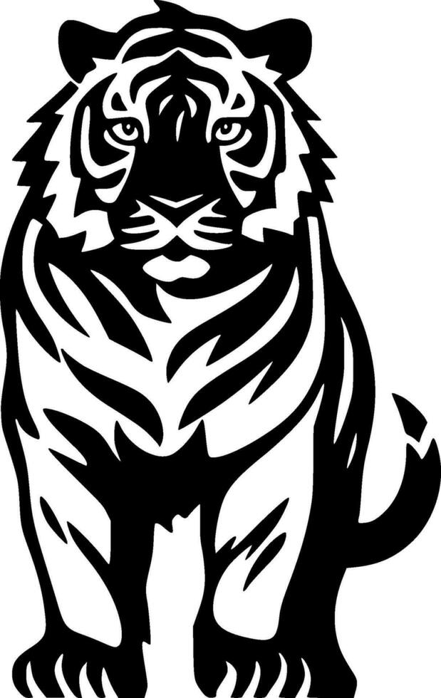 tigre, minimalista y sencillo silueta - vector ilustración