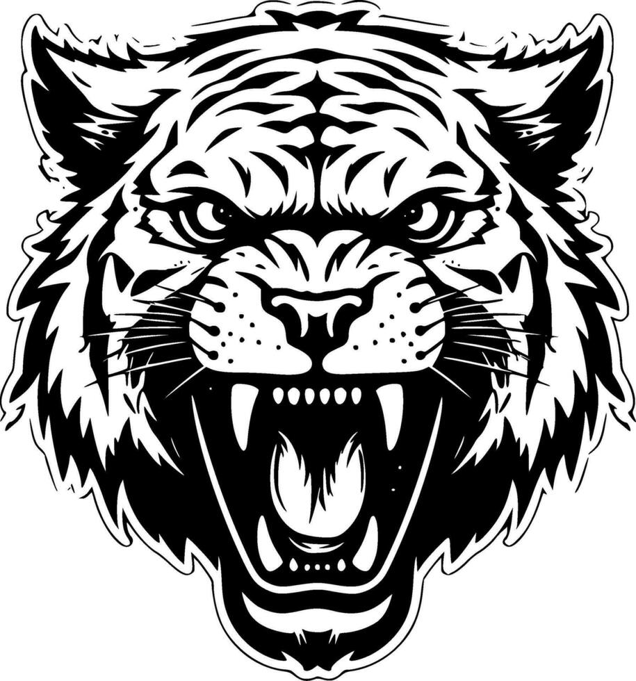 Tigre - minimalista y plano logo - vector ilustración