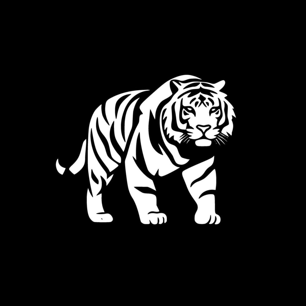 Tigre - minimalista y plano logo - vector ilustración