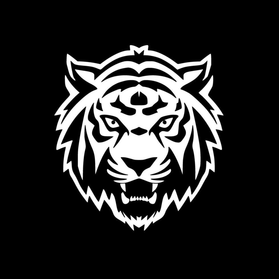 tigre, negro y blanco vector ilustración