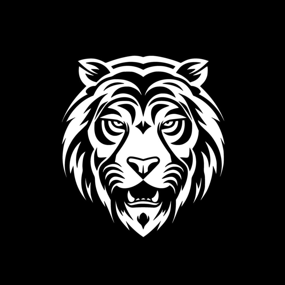 Tiger, Black and White Vector illustration