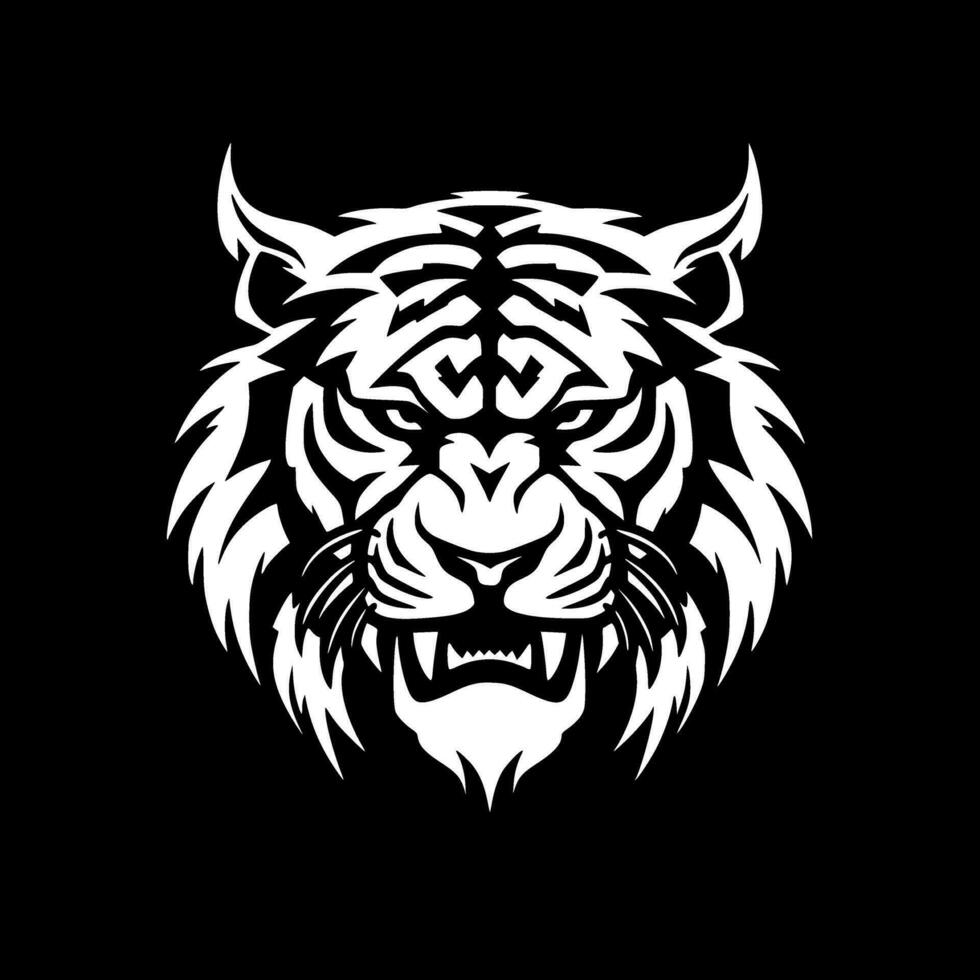tigre, negro y blanco vector ilustración