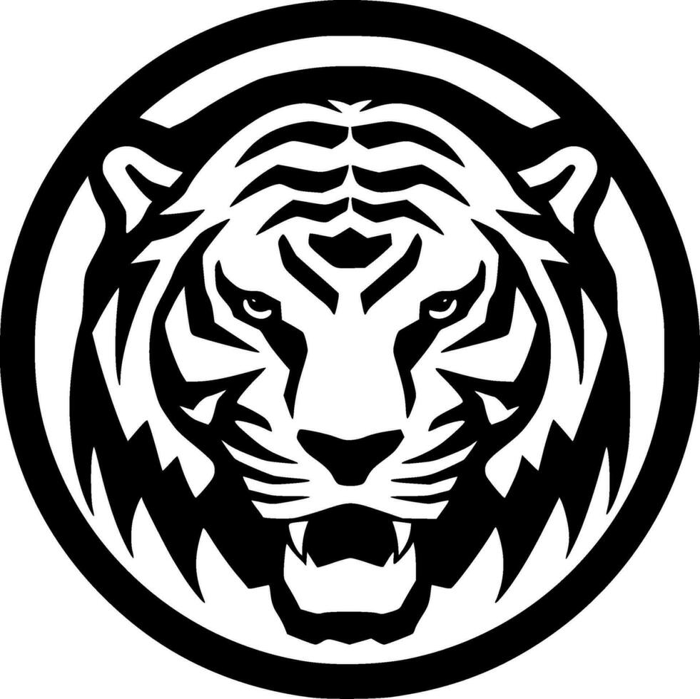 Tigre - minimalista y plano logo - vector ilustración