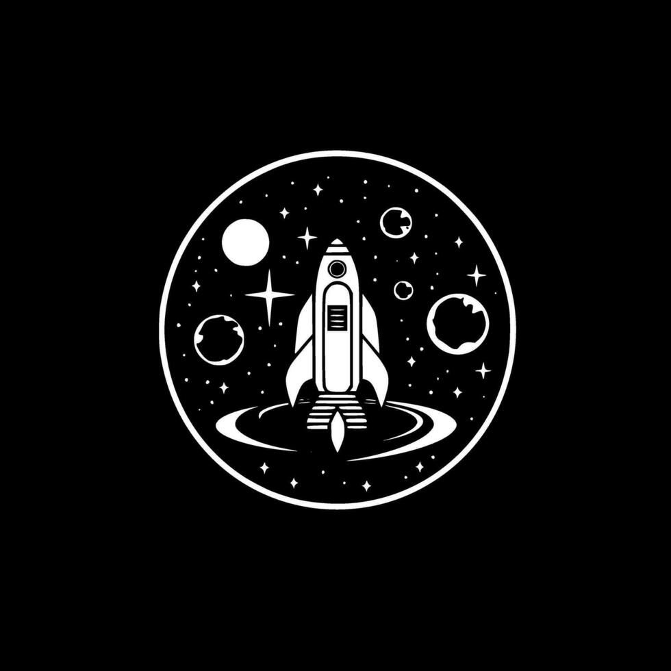 Space - Black and White Isolated Icon - Vector illustration