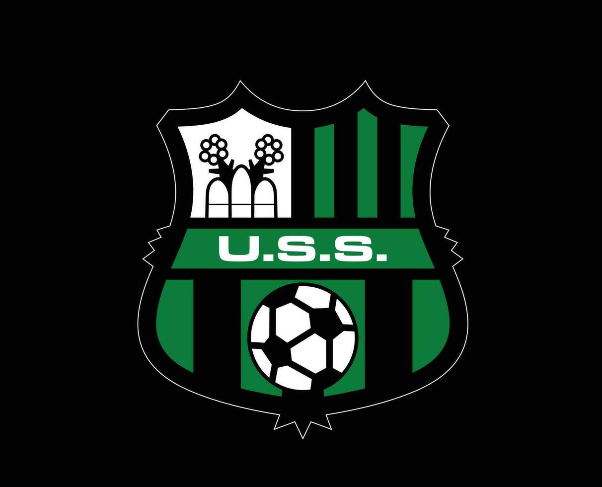 US Sassuolo Calcio Club Logo Symbol Serie A Football Calcio Italy Abstract Design Vector Illustration With Black Background