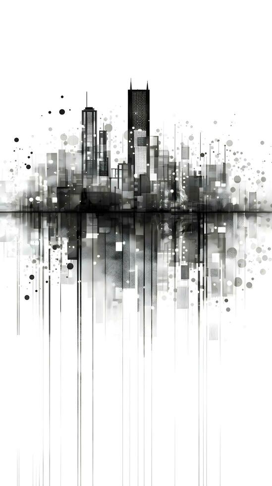 architecture abstract cityscape buildings with skyscrapers generative AI. photo