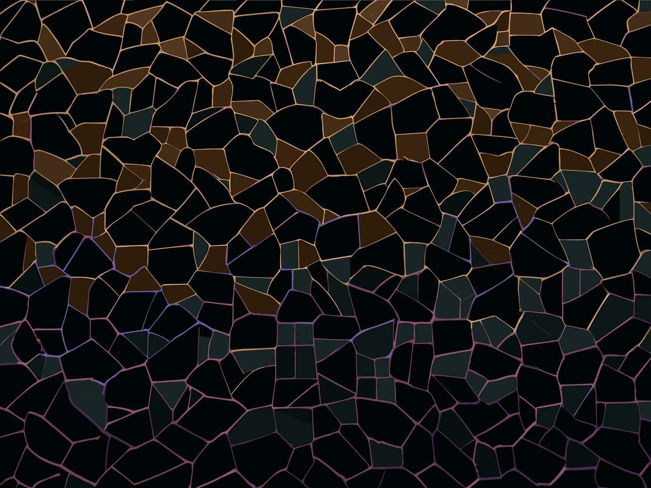 Broken glass mosaic on black background. Seamless pattern vector