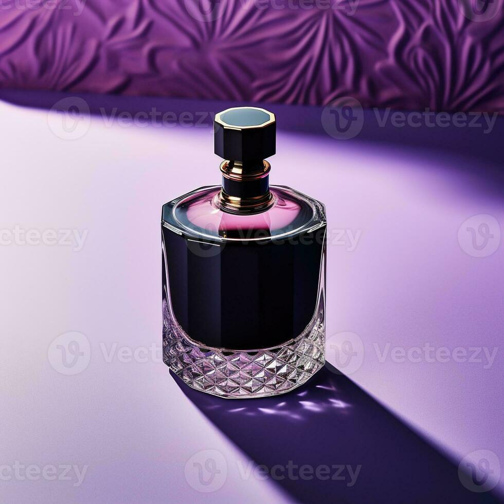 AI Generative. 3D Digital Illustration Beautiful Perfume Bottle in  Luxurious Glass or Crystal, Against a Background in Pink and Purple Tones,  Combining Matte Painting Techniques 29289967 Stock Photo at Vecteezy
