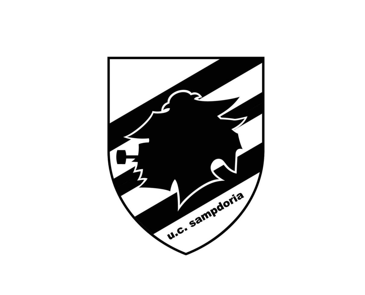 UC Sampdoria Club Logo Symbol Black Serie A Football Calcio Italy Abstract Design Vector Illustration