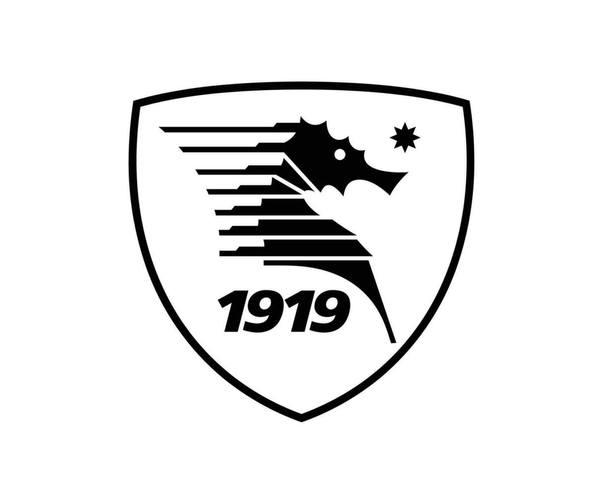 Salernitana Club Logo Symbol Black Serie A Football Calcio Italy Abstract Design Vector Illustration