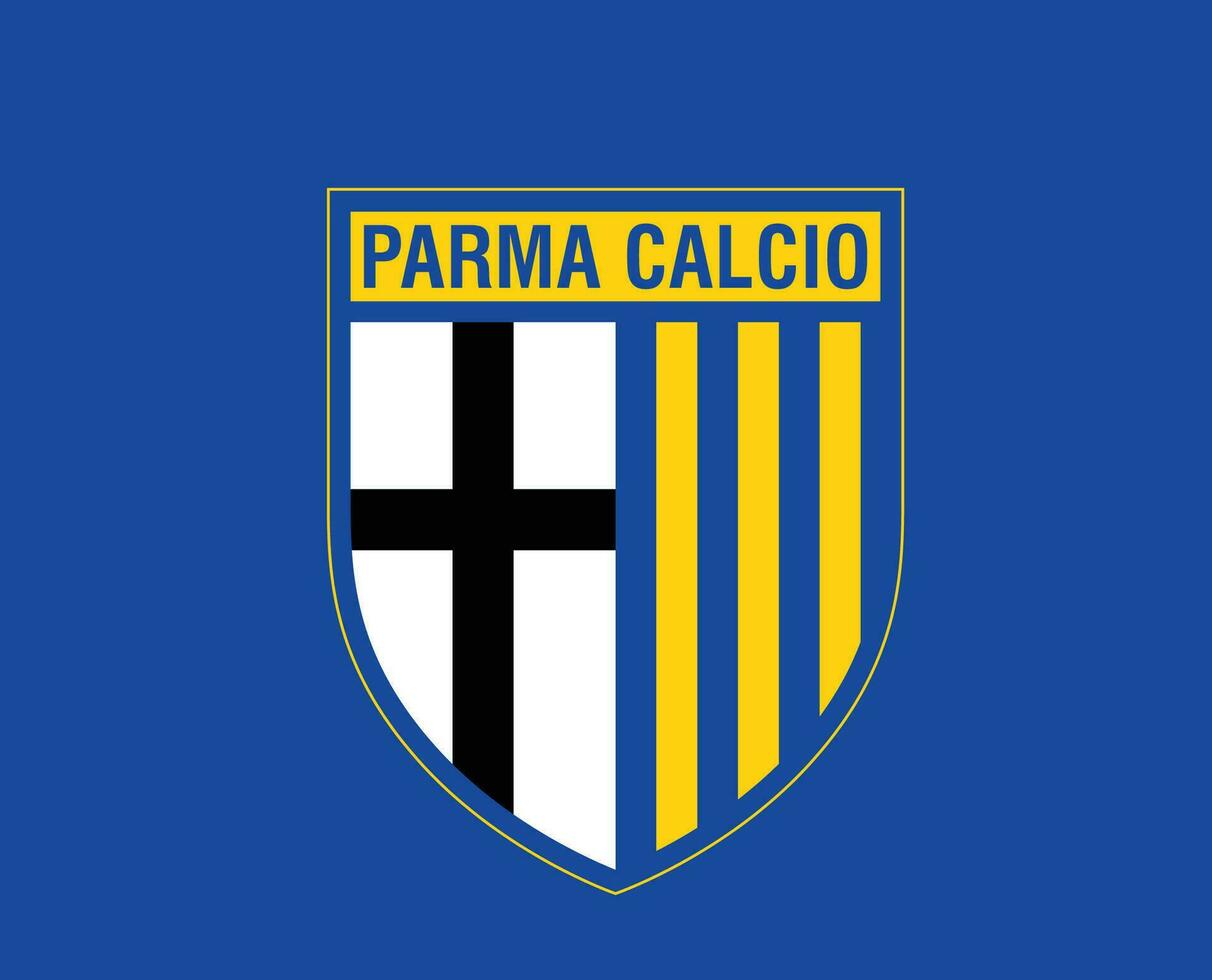 Parma Club Symbol Logo Serie A Football Calcio Italy Abstract Design Vector Illustration With Blue Background