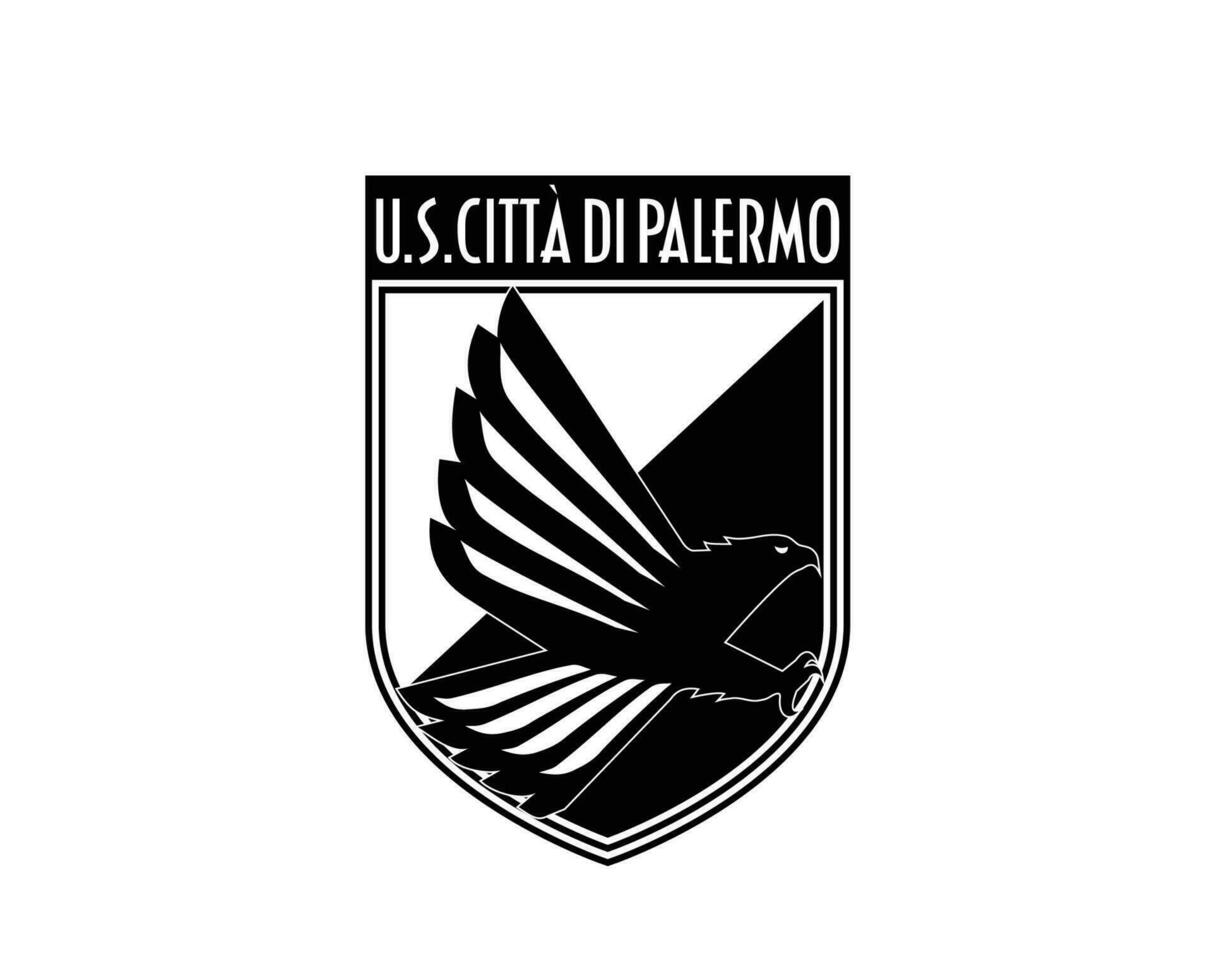 palermo fc club logo símbolo negro serie un fútbol americano calcio Italia resumen diseño vector ilustración