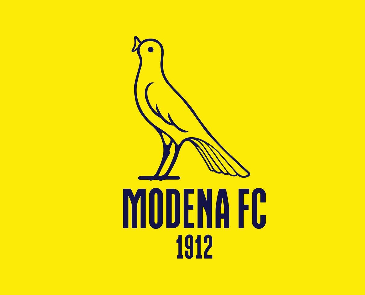 modena fc club símbolo logo serie un fútbol americano calcio Italia resumen diseño vector ilustración con amarillo antecedentes