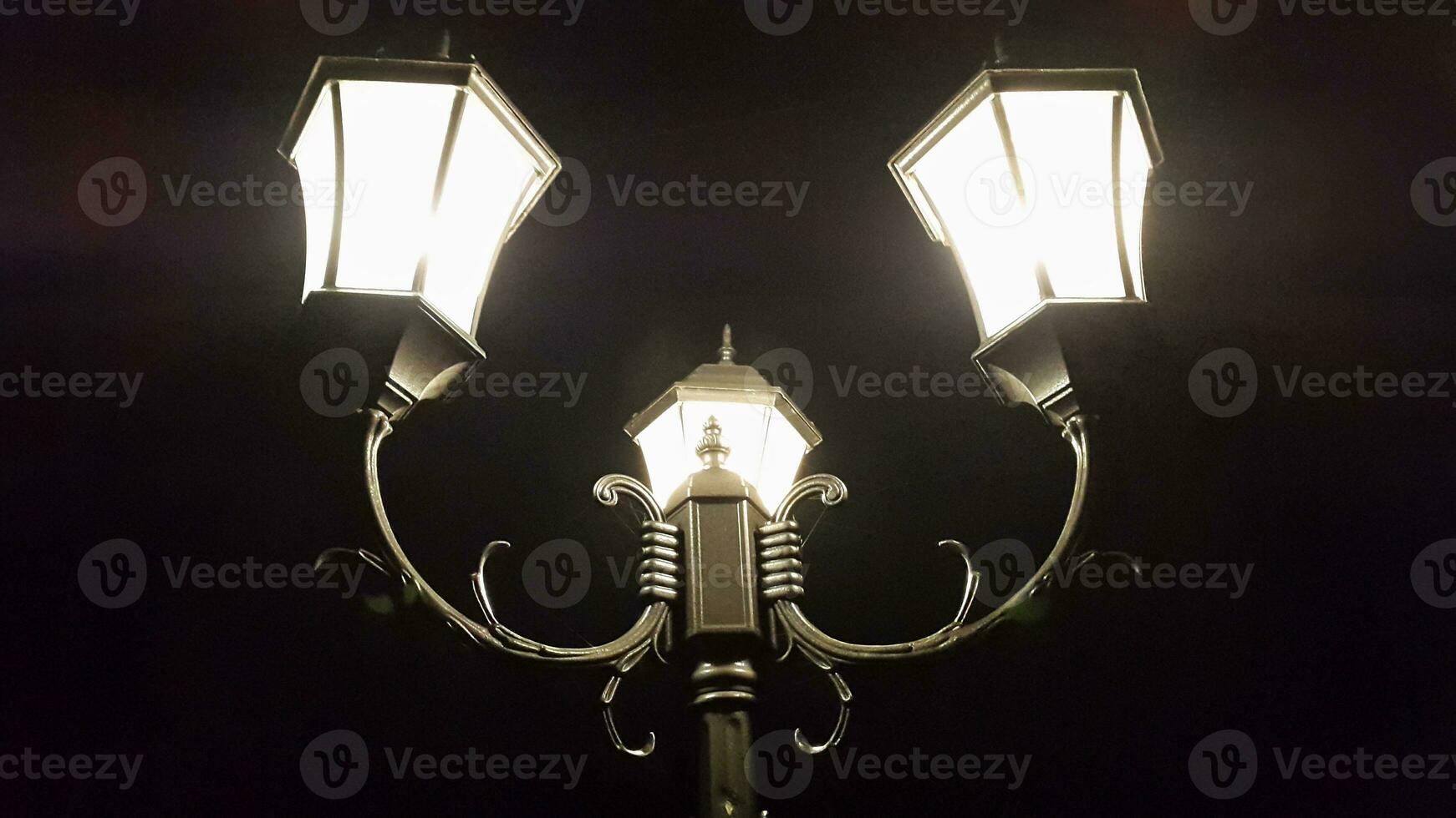 Street light. Vintage street lamp. Vintage piece for street lighting. Night lighting photo