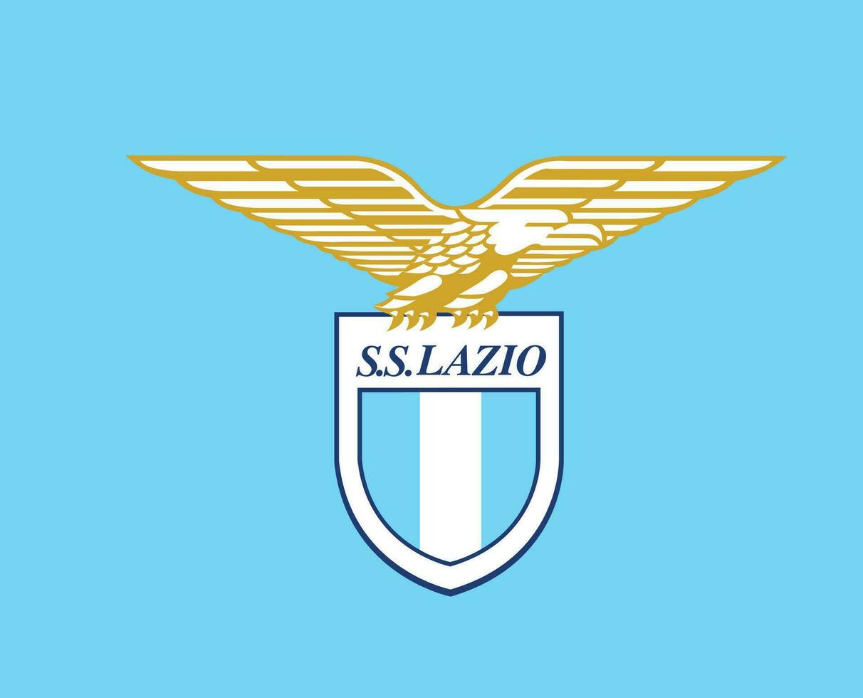 lazio club logo símbolo serie un fútbol americano calcio Italia resumen diseño vector ilustración con cian antecedentes