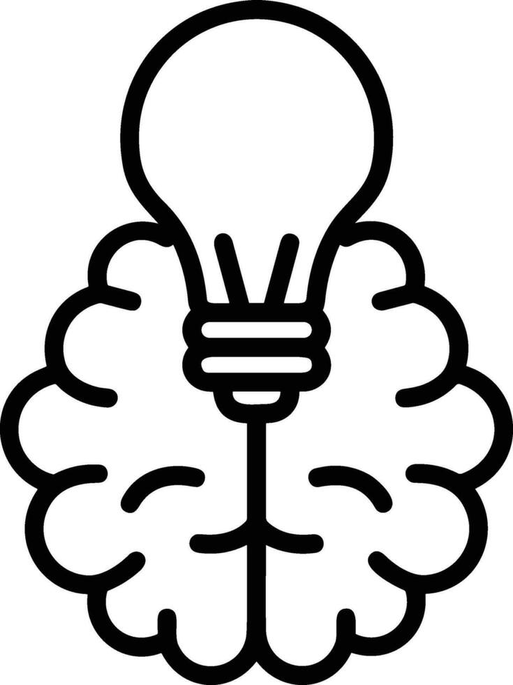 Brain idea symbol icon vector image. Illustration of the creative intelligence think design image. EPS 10