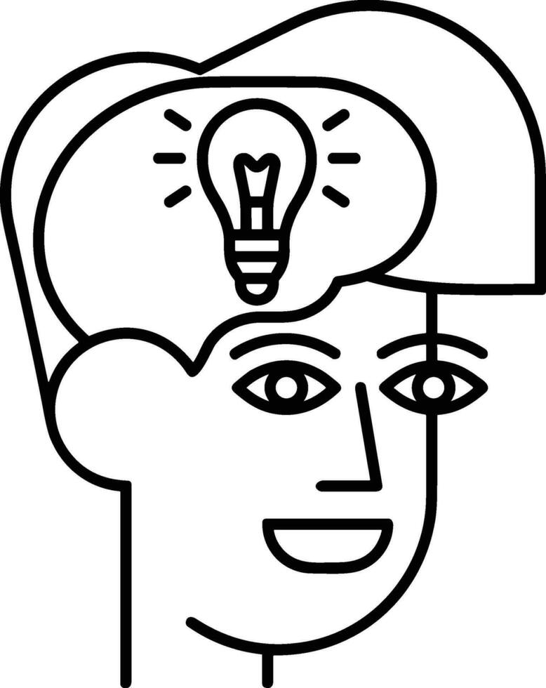 Brain idea symbol icon vector image. Illustration of the creative intelligence think design image. EPS 10