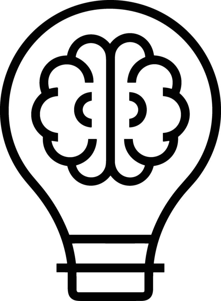 Brain idea symbol icon vector image. Illustration of the creative intelligence think design image. EPS 10