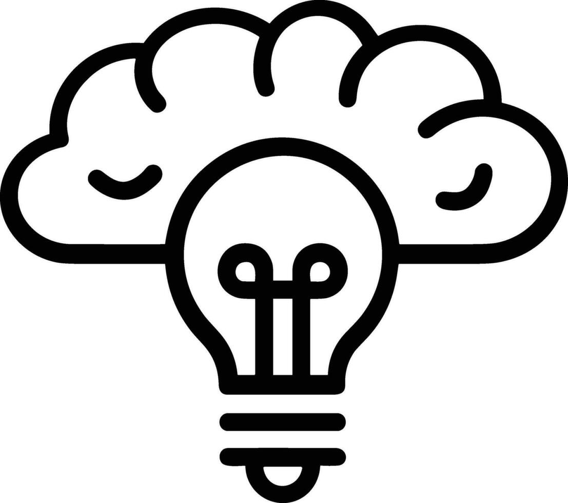 Brain idea symbol icon vector image. Illustration of the creative intelligence think design image. EPS 10