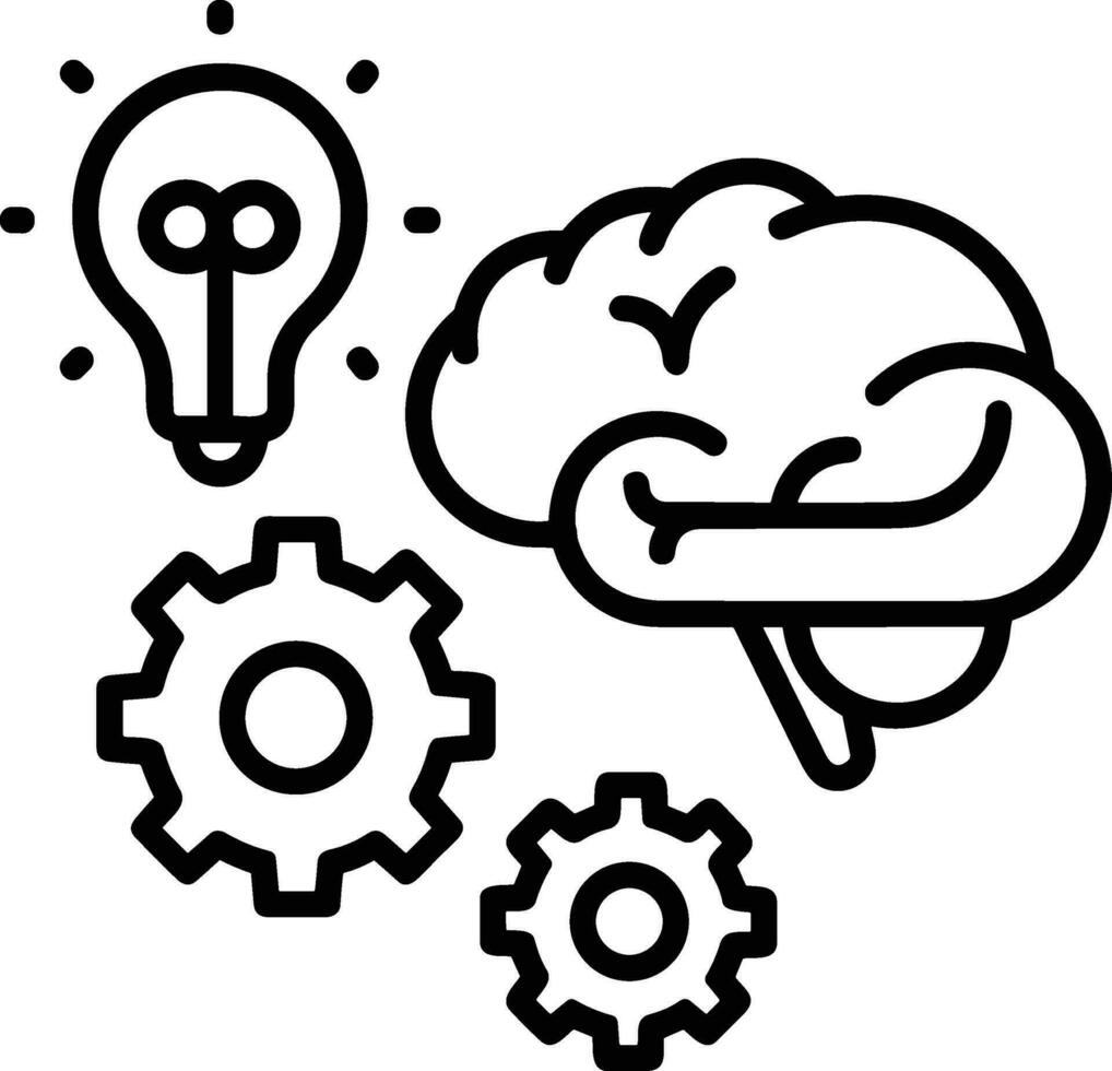 Brain idea symbol icon vector image. Illustration of the creative intelligence think design image. EPS 10