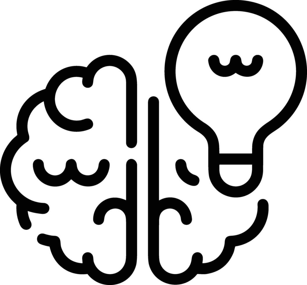 Brain idea symbol icon vector image. Illustration of the creative intelligence think design image. EPS 10