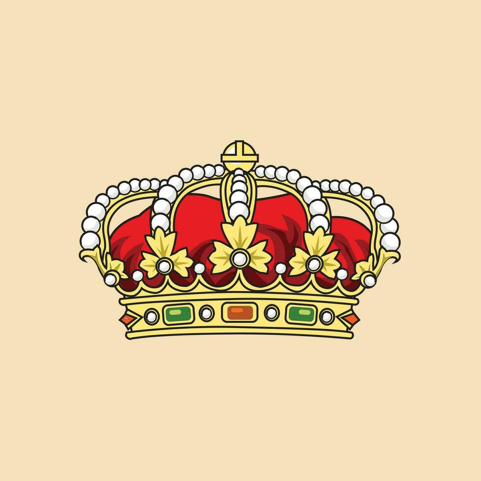 Golden king crown with diamonds vector illustration