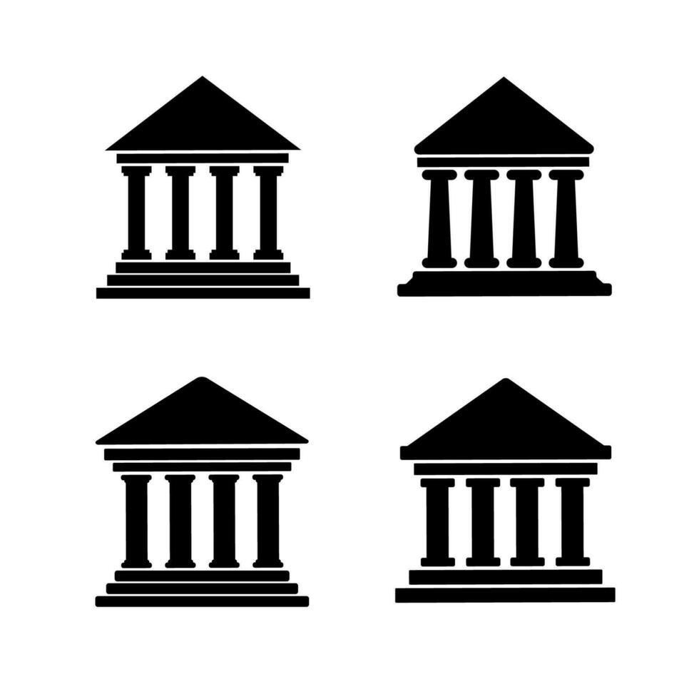 histórico banco gobierno edificio vector ilustración
