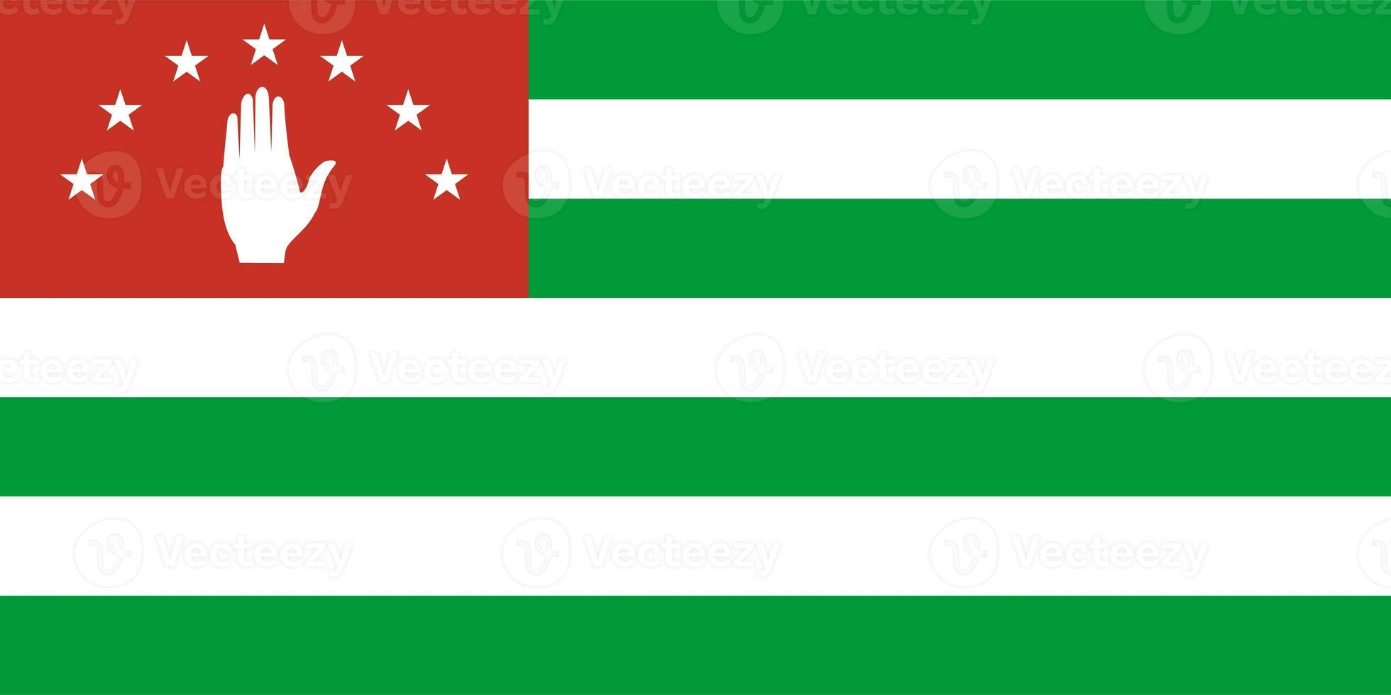 The official current flag of the Republic of Abkhazia. State flag of Abkhazia. Illustration. photo