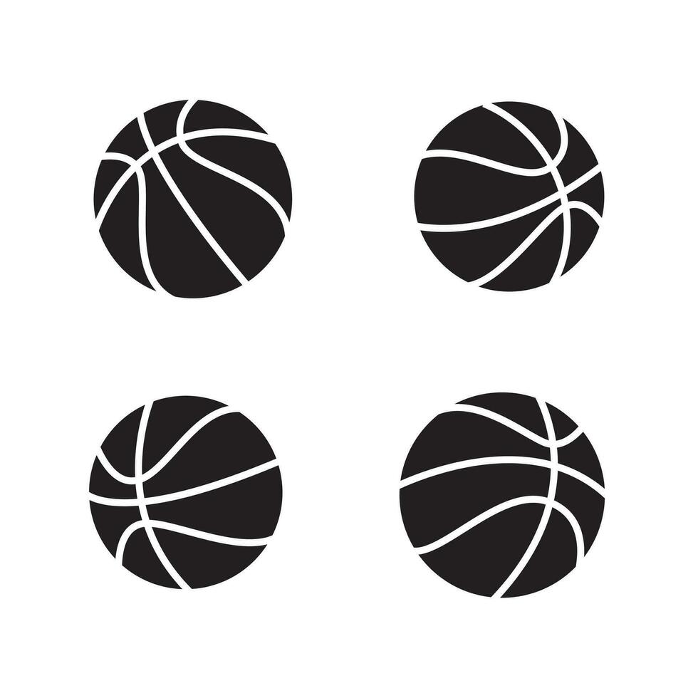 Collection of basketball icon vector   isolated on white background.