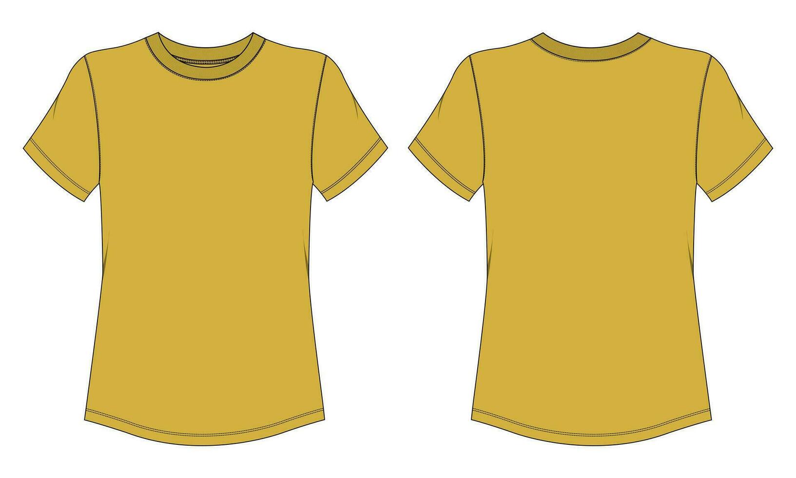 Short sleeve t shirt vector illustration template for ladies