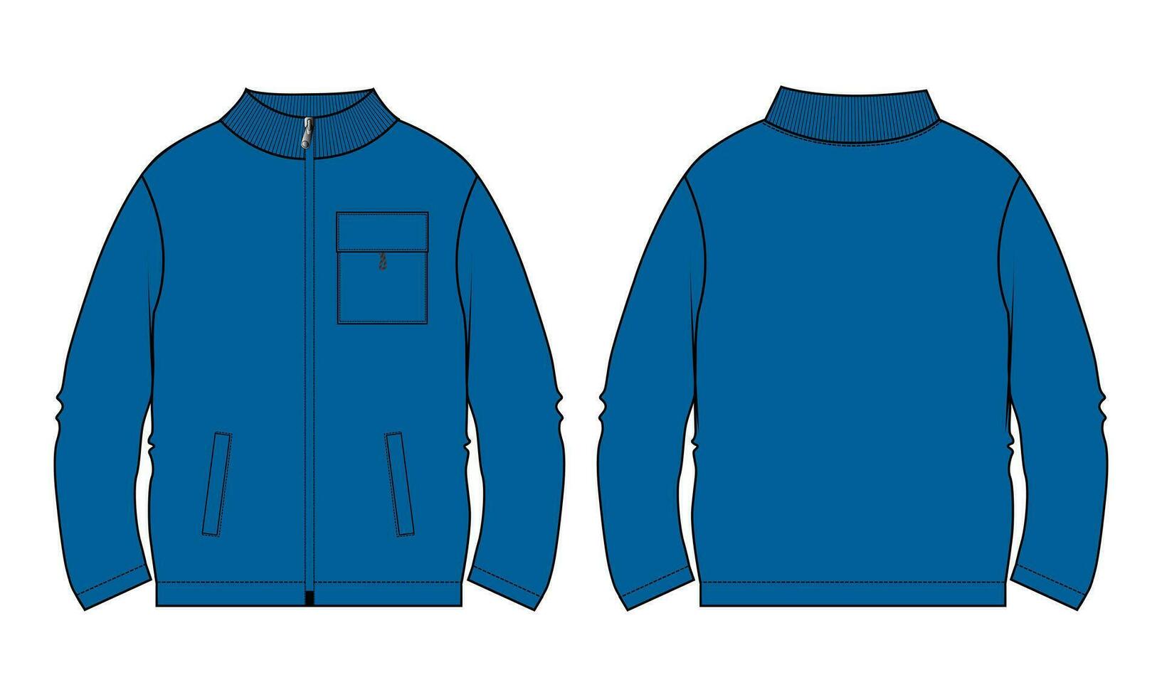 Long sleeve Sweatshirt technical drawing fashion flat sketch vector
