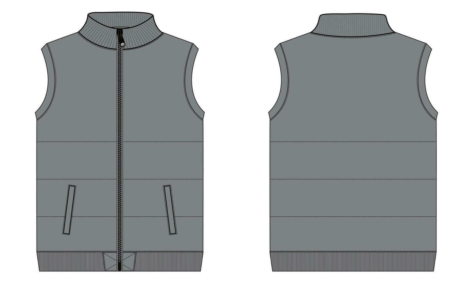 Sleeveless vest vector illustration template for men's.