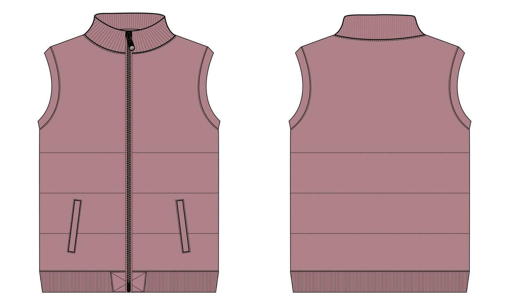 Sleeveless vest vector illustration template for men's.