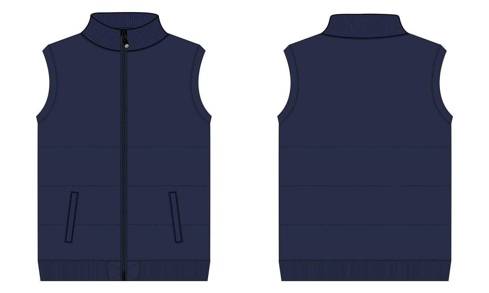 Sleeveless vest vector illustration template for men's.