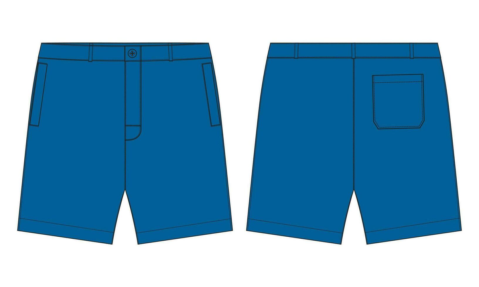 Shorts pants vector illustration template front and back views