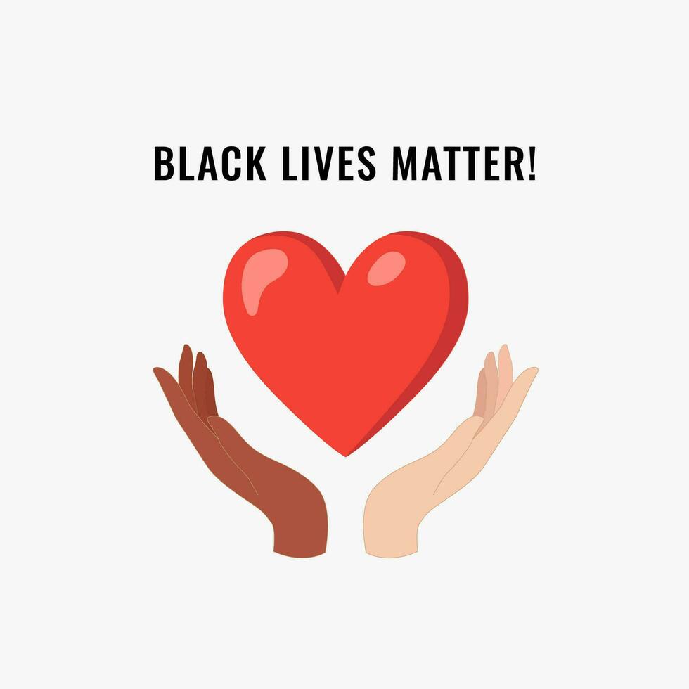 Black lives matter poster, banner. Black Lives Matter stylised lettering . Black and white bro fist together concept. Campaign against racial discrimination of dark skin color. Vector Illustration.