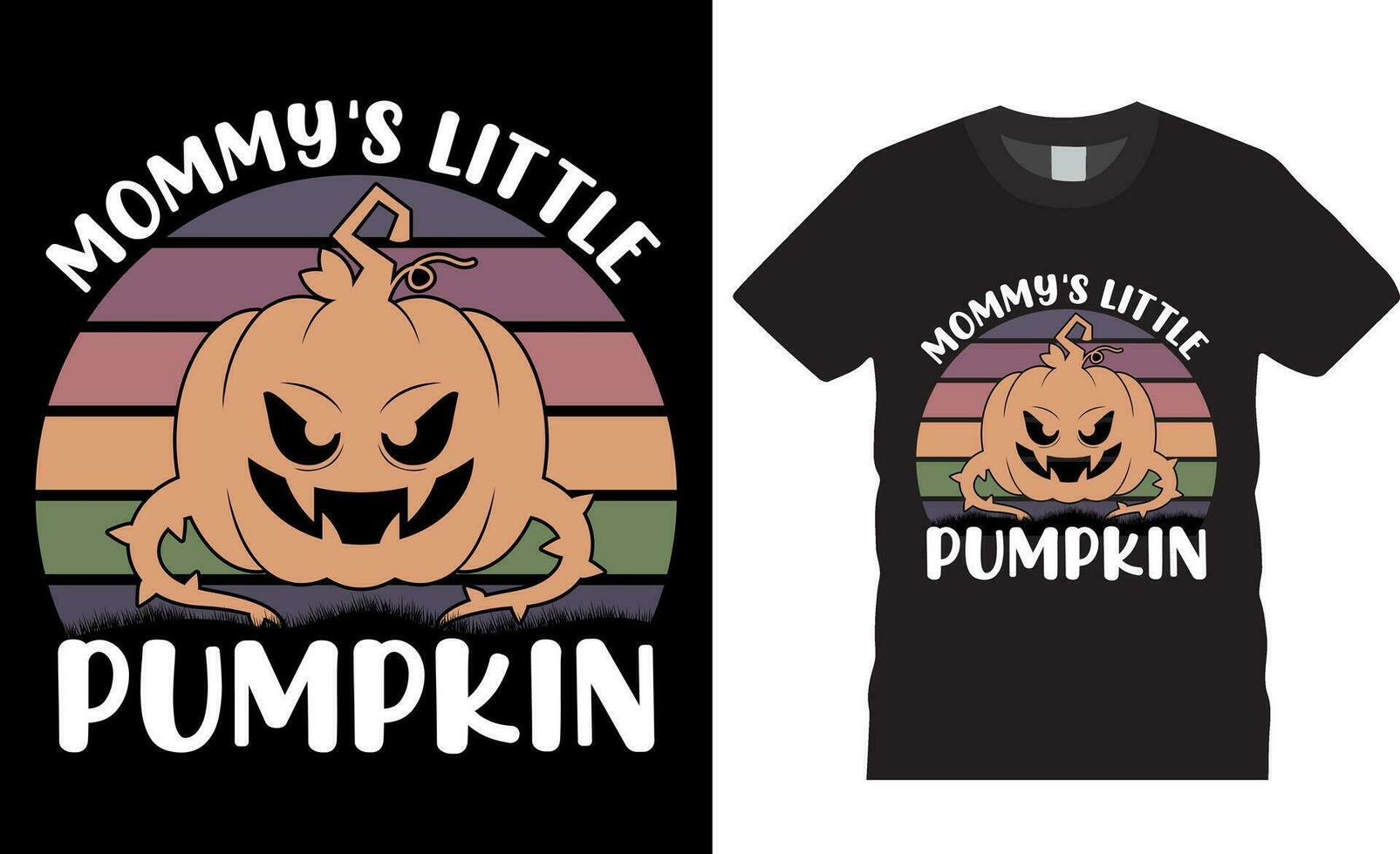 Mommy's Little Pumpkin Funny Halloween T-Shirt design vector template